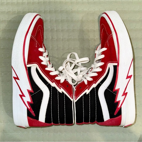 VANS Sk8- High Bolt - Racing Red. Size women’s 8 men’s 6.5  GUC. Pre loved. - Picture 6 of 8